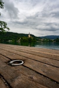 Blick von Anlegestelle auf Bleder See